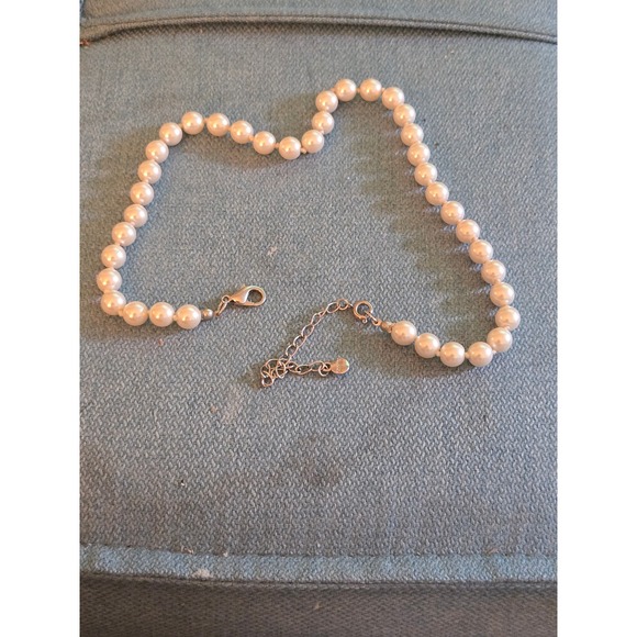 Rmn Jewelry - RMN Faux Pearl Strand Necklace Gold Tone Adjustable Extender Crystal Tag